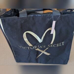 Victoria's Secret Black and Gold Tote Bag